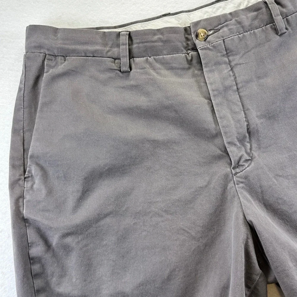 Polo Ralph Lauren Mens Gray Stretch Classic Fit Chino Shorts Size 35 Cotton